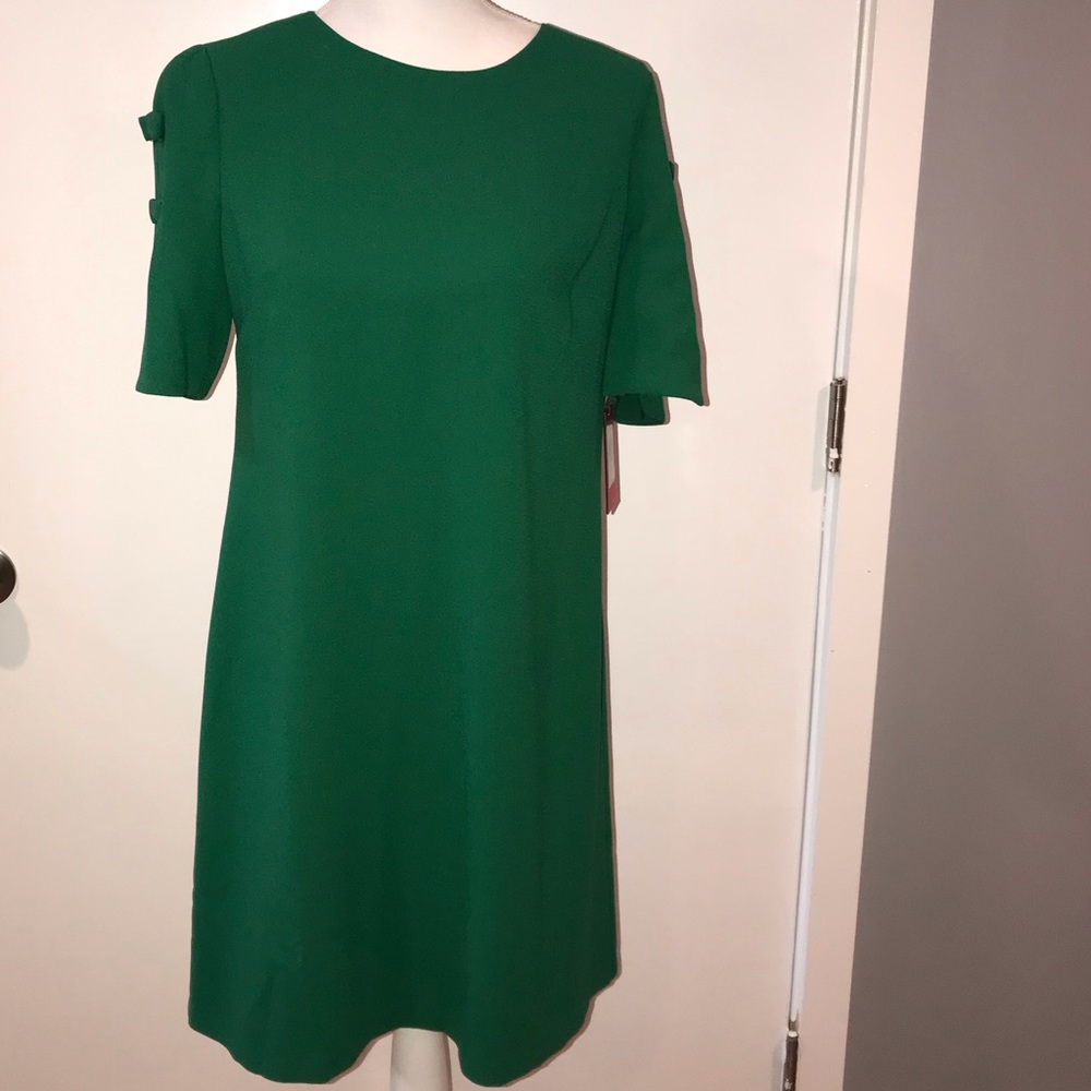Vince Camuto Green bow on sleeves dress new sz6